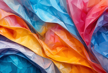 Colorful geometric shapes in wavy pattern abstract