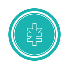 Medical cross symbol in circle icon