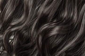 Fototapeta premium clip in wavy dark brown synthetic hair wigs