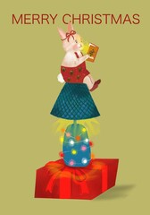 Christmas Rabbit Illustration