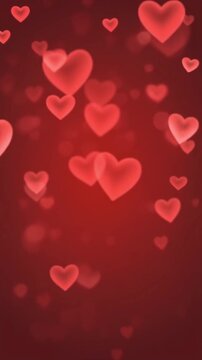 Red hearts on red background for valentines day designs. Romance, love, relationships, greeting cards, social media post backgrounds, printables.