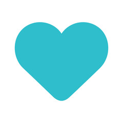 Simple blue heart icon on white background