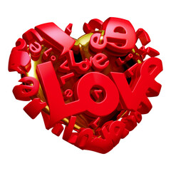 3d illustration like heart shaped