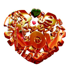 3d illustration like heart shaped