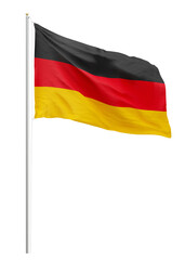 Naklejka premium Waving flag of Germany proudly displayed on a flagpole national symbol with vibrant colors