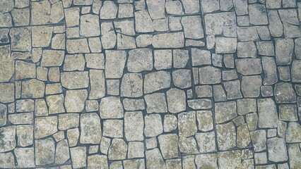 Old Stone Cobblestone Pavement Texture Background