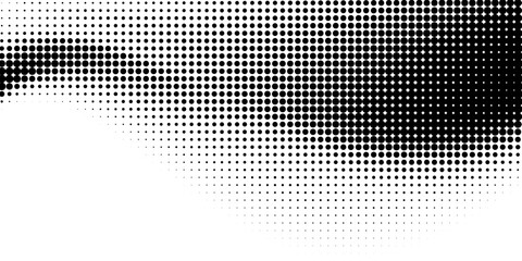 Halftone wave. Seamless pattern. Abstract dotted background. Texture of black dots. Monochrome gradient background. Vector illustration.