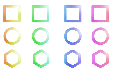 カラフルなグラデーションの枠セット