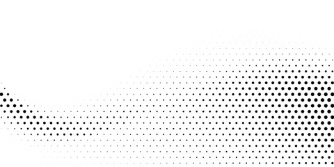 Halftone wave. Seamless pattern. Abstract dotted background. Texture of black dots. Monochrome gradient background. Vector illustration.
