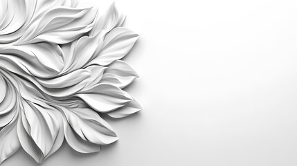 Soft paper leaves cloud dancer 2026 layered floral swirl minimal white relief sculpture elegant textured composition inviting calm light