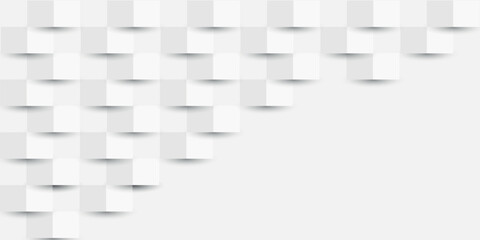 Abstract background with futuristic white geometric wall texture. Modern 3D architectural background concept. Vector illustration.