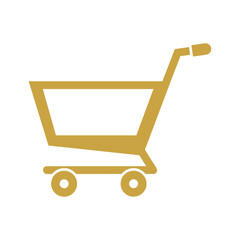 Simple gold shopping cart icon