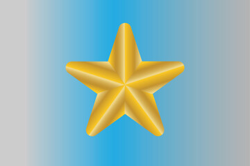 Golden star on blue background