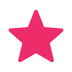 Obraz premium Bright pink star icon on white background