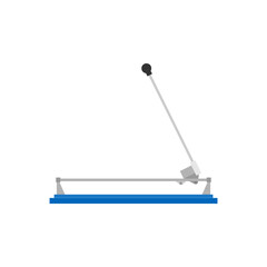 manual tile cutter tool for scoring and snapping ceramic floor tiles, flat design vector illustration.a manual equipment for cutting tiles with a wheel blade, used in construction and repair jobs