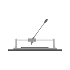manual tile cutter tool for scoring and snapping ceramic floor tiles, flat design vector illustration.a manual equipment for cutting tiles with a wheel blade, used in construction and repair jobs