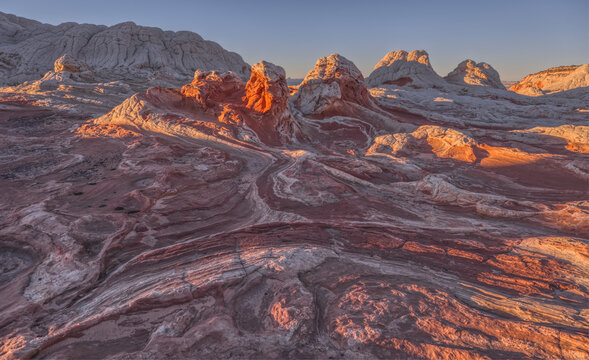 Dramatic sandstone rock Formations at White Pocket, Paria Plateau, Vermilion Cliffs National Monument, Arizona, USA