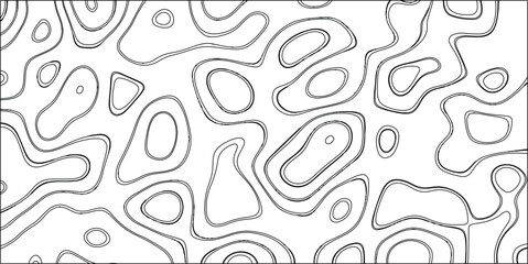 Clean black and white abstract background with bold black contour lines defining organic, irregular shapes, offering a minimalist, graphic, and versatile design element