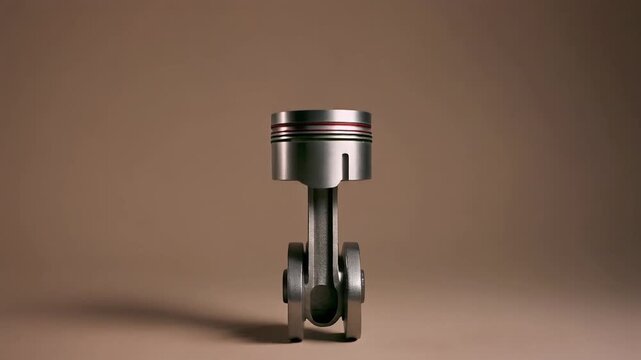 マットなウォームグレー背景に、単独のピストン部品を垂直に配置した静物イメージです。
わずかに変化する影が、静かな時間の流れと立体感を演出します。
無駄のない構図が、金属素材と精密構造の美しさを引き立てます。