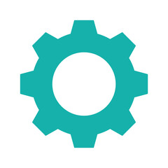 Simple gear icon in teal color
