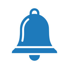 Blue bell icon on white background