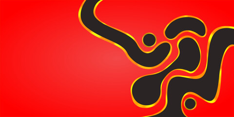 Modern Red Gradient Abstract Background With gold Shapes And Copy Space For Website Design, App Interface, Digital Marketing, And Branding Use