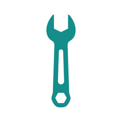 Adjustable wrench icon in teal color