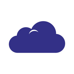 Simple blue cloud icon on white background