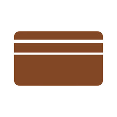 Brown credit card icon on white background