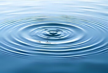 Calm Water Ripples Forming Abstract Circles on Blue Surface Background