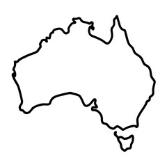 map of australia with highlighted