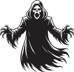 Vector illustration of a scary face