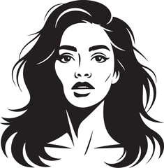 Woman hair silhouette vector 