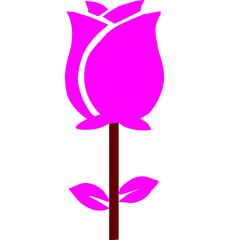 Purple Christmas flower candle with stem festive holiday decoration illustration on white background 