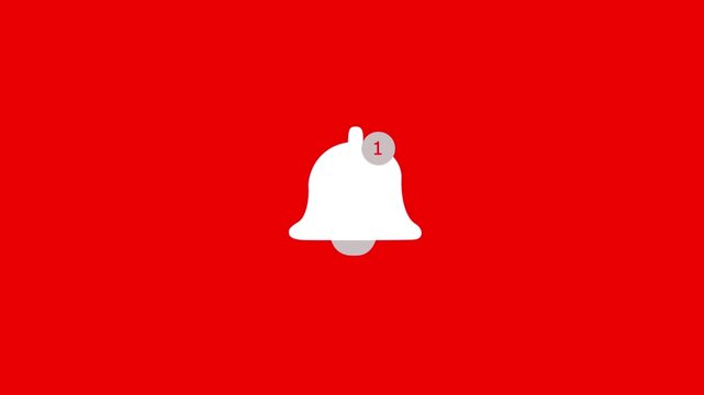 Animated Notification Bell with New Message Alert Loop