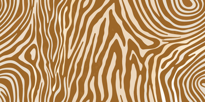 Abstract zebra stripe pattern with swirling organic lines and warm tones