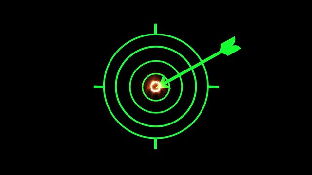 A glowing neon design featuring a target symbol, representing focus, precision, and the drive to achieve goals with accuracy.
