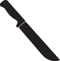 Chef's general-purpose utility knife, sharp and culinary black and white vector illustration