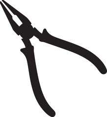 Needle-Nose Pliers, Precision black and white vector illustration
