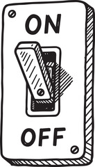 Light Switch Panel, Grungy black and white vector illustration