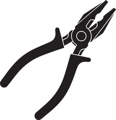 Combination Pliers, Bold black and white vector illustration
