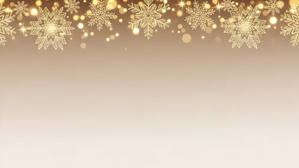 golden christmas background with snowflakes