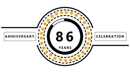 Sixty Four Years Anniversary Celebration Logo With Stars On White Background image photo