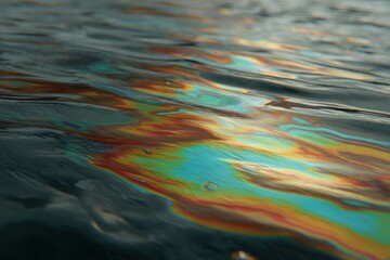 Colors reflect on the surface of water at a lake with gentle ripples under natural light during the day