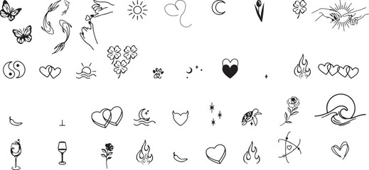 Hand Drawn Doodle Arrows and Sketch Shapes Set, Abstract Scribble Design Elements