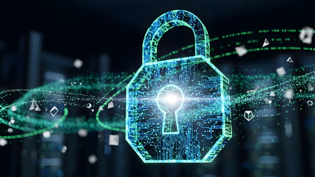digital padlock Symbolizing  cyber security and data protection - Powered by Adobe