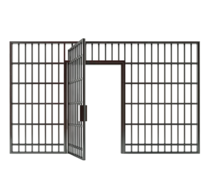 Prison Cell Door Open isolated on a transparent background 1