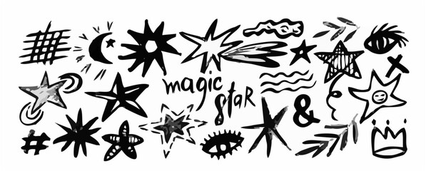 Set stars and meteorite doodl... © sonu