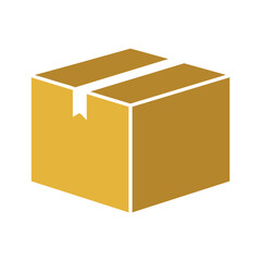 Brown packaged box with white strip