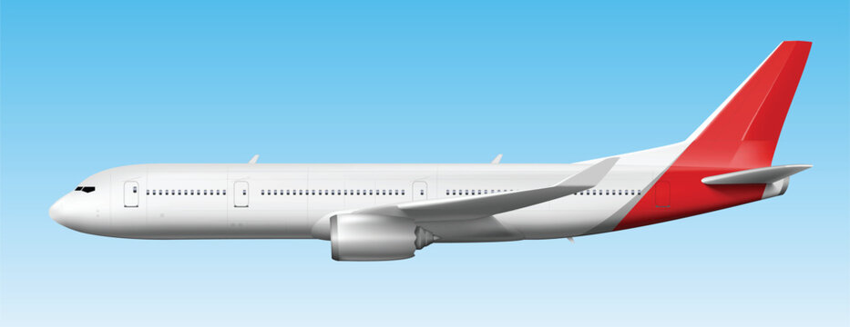 modern plane side view art vector
